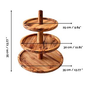 Handmade Wooden Multi-Layer <b>Cake</b> <b>Stand</b> with <b>3</b> <b>Tiered</b> Round Plates for Wooden <b>Cake</b> Display <b>Stand</b> Round Pedestal Holder Handmade f - Product Image 6