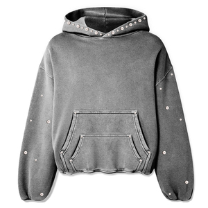 Wholesale Manufacture Women Winter Streetwear Rhinestone Hoodie 100% Cotton Material Breathable Customized Logo Printing - Product Image 4