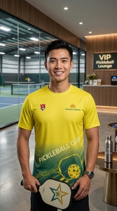 เสื้อปิ๊กเกิลบอลเวียดนามแอร์ไลน์พิมพ์ลายระบายความชื้นได้ดี ชุดกีฬาโพลีเอสเตอร์แขนสั้นสำหรับทั้งชายและหญิง - Product Image 2