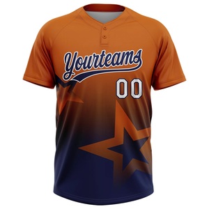 Nouvelle arrivée, maillot de softball bleu orange, design étoile, respirant, séchage rapide, uniforme d'équipe performant, fabricant OEM ODM - Product Image 2