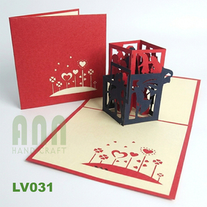 Logotipo personalizado Love Cube 3D Tarjeta de felicitación Recuerdo Estampado en caliente Impresión offset para el día de San Valentín Aniversario Todas las ocasiones - Product Image 2