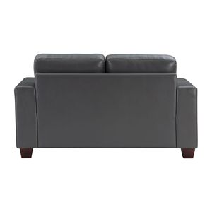 Divano moderno grigio per soggiorno Premium in finta pelle tappezzeria con dettagli in legno massiccio con struttura in legno massello 1pc divani - Product Image 4