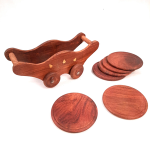 Premium Quality Wood Coaster Reusable Table Accessories Natural Solid Wood Round Coaster Customized Logo - Product Image 1