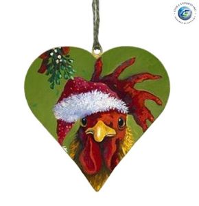 Adorno de Pascua en Forma de Corazón con Niña Alimentando Pollitos, Decoración para el Hogar con Forma de Gallo, Venta al por Mayor por Linea Exports Inc. - Product Image 6
