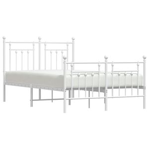 Cadre de lit double en acier thermolaqué blanc – Catégorie de produits : Lits métalliques - Product Image 4