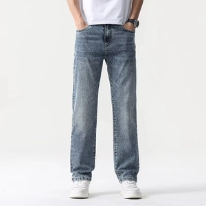 Pantalon en jean décontracté pour homme, taille mi-haute, coupe classique, confortable, idéal pour le travail ou les occasions formelles - Product Image 2