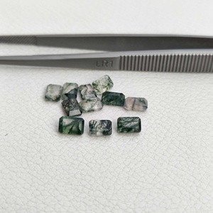 หินโมรามอสธรรมชาติขนาด5x7มม. ตัดเหลี่ยมเพชรพลอยอัญมณีสีเขียวทรงแปดเหลี่ยม - Product Image 2