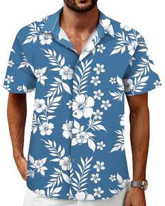 Camisa de Hombre de Manga Corta con Estampado Tropical, Casual de Playa, con Botones, Verano, Vibrante, Colorida, Floral, Top, Camisa de Verano para Hombre - Product Image 5