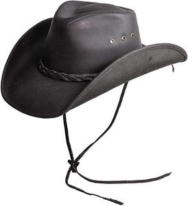 Unisex Brown Leather Cowboy <b>Hat</b> With Braided <b>Band</b> Casual Outdoor Style Adult Four Seasons Fit 56-58CM 2026 - Product Image 4