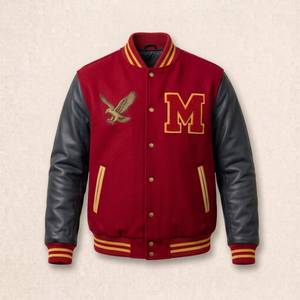 Veste universitaire en gros pour hommes, corps en coton, manches en satin, patchs personnalisés pour collections de boutiques, vente en gros - Product Image 2