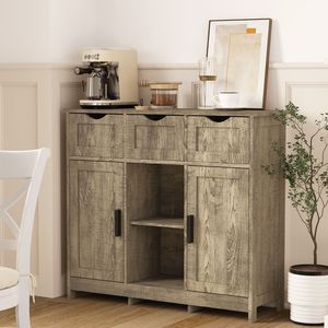 Mobili contenitori in legno con cassetti e ripiani, mobiletto decorativo per soggiorno, camera da letto, bagno - Product Image 2