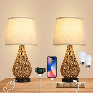 Base de lampe de table en rotin tissé artisanal |   Design Art déco |   Vente en gros - Product Image 2