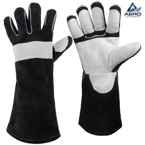 Gants de soudage de sécurité à manches longues de qualité supérieure 2026, paume renforcée, couleur noir/blanc, résistants à la chaleur, protection des mains - Product Image 2