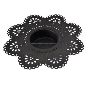 Ensemble de bougeoirs votifs en fer de 2 pièces avec revêtement en poudre noire fini pour l'éclairage de la décoration de la maison et d'autres bougeoirs - Product Image 2