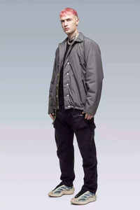 Men's <b>Techwear</b> Hooded <b>Jacket</b> Waterproof Windbreaker Tactical Streetwear Urban Functional High Neck Grey Outerwear Coat Wholesale - Product Image 4