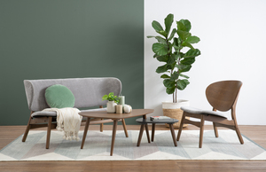 Scandinavian Nested <b>Coffee</b> <b>Table</b> Set of 2 with Pebble-Shaped Tops and Solid Wood Tripod Legs for Residential <b>Small</b> Apartments - Product Image 5