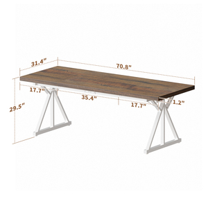 <strong>Rustic</strong> Wood Computer <strong>Desk</strong> with Power Outlets Sturdy X Shaped Metal Frame Large <strong>Office</strong> <strong>Desk</strong> for Home <strong>Office</strong> Gaming - Product Image 6