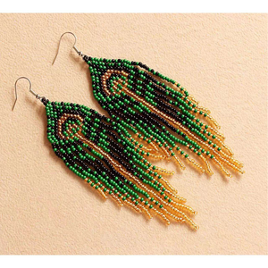 Boucles d'oreilles coréennes brodées, style bohème, avec pampilles, chaîne, bijoux raffinés, pour le quotidien, par MD HANDICRAFTS - Product Image 2