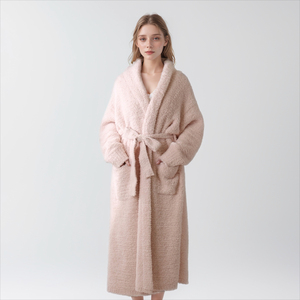 Albornoz Tejido de Alta Calidad con Patrón Sólido, Novedad, para Mujer, de Forro Polar, para Uso en Verano e Invierno - Product Image 1