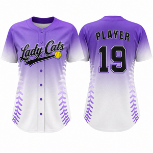 Camiseta de Softbol Personalizada para Mujer, Sublimada, de Manga Corta, Ligera, Transpirable, de Secado Rápido, Uniforme de Alto Rendimiento, OEM - Product Image 1