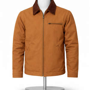 แจ็คเก็ตผู้ชายรุ่น High Version Main Line Detroit Winter ห้าสี ผ้าแคนวาสบางสไตล์วินเทจ กันลม ซิปหน้า โลโก้ - Product Image 1