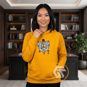 GREEK TREASURES เสื้อฮู้ดผ้าฟลีซคอตตอนฤดูหนาวแบบกำหนดเอง Sigma Gamma Rho น้ำหนัก 500 กรัม ปักโลโก้ด้านหน้า เป็นมิตรกับสิ่งแวดล้อม ระบายอากาศได้ดี - Product Image 3