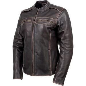 Chaqueta de Motociclista Clásica de Cuero y Textil para Mujer SAMROZ SPORTS - Uso Durante Todo el Año - Product Image 3