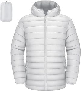 Chaqueta Acolchada Ligera con Capucha para Adultos, Ropa Casual de Invierno, Diseño Comprimido, Abrigo de Poliéster Verde Oliva - Product Image 6