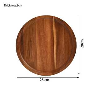 Modern Round Wooden Food <b>Plates</b> Dishware Customized Floral Design Smooth Polished Finish Dishwasher Safe <b>Disposable</b> Party Use - Product Image 2