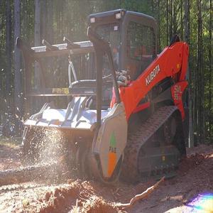 Kubota Skid Steer Forestry Mulcher Diesel Hydraulic Mulching Head Attachment <b>Brush</b> Clearing Tree Stump <b>Vegetation</b> Short Turning - Product Image 1