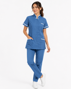 Medical Nursing Working Workwear Workers Tunic <b>Scrubs</b> <b>Top</b> Nurse Uniform <b>Scrubs</b> <b>Tops</b> Womens Short Sleeve Pocket Overalls Uniforms - Product Image 1