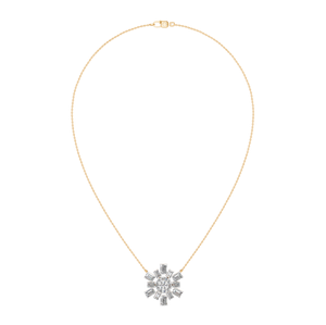 Pendentif flocon de neige en diamant naturel pour femme en plaqué or rose et or 14k/18k Bijoux fins Diamants taille émeraude Pendentifs à breloque - Product Image 1