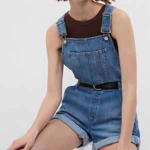 Wholesale Denim <b>Overall</b> for Women 2025 Latest Design Adjustable Pleated 100% Cotton Eco-Friendly <b>Waterproof</b> Customized Design - Product Image 3