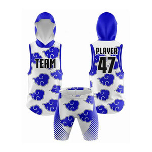 Tenues de flag football 7 contre 7, uniformes de football personnalisés, ensemble entièrement sublimé avec sweats à capuche et shorts de compression - Product Image 1