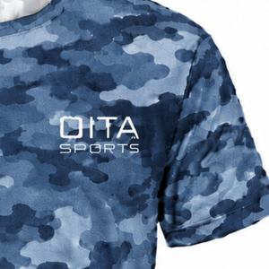 เสื้อยืดลายพรางสีเทาผู้ชายแขนสั้นคอกลมพิมพ์ลายพรางการฝึกซ้อมกีฬาวิ่งฟิตเนสประสิทธิภาพสูงชุดกีฬา - Product Image 4