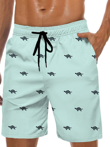 Shorts d'été formels respirants en Spandex/Polyester pour hommes, taille élastique, coupe décontractée, prêts pour la plage, confortables et imperméables - Product Image 2