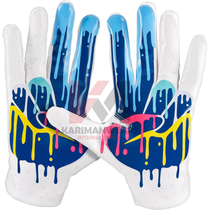 Gants de football américain ultra-adhérents avec paume en silicone, logo personnalisé, gants professionnels pour receveurs, équipement d'entraînement haute adhérence, vente en gros - Product Image 2