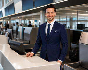 Uniforme personnalisé pour agents de bord et stewardesses de ligne aérienne à manches longues pour hommes |   Uniformes d'aviation OEM ODM |   Matériau polyester/coton - Product Image 6