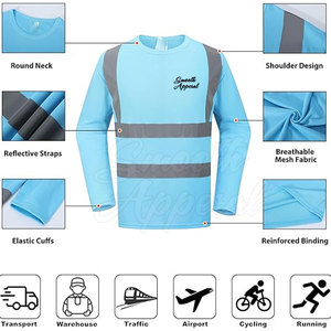 Camisetas de Seguridad Impermeables y Resistentes, Diseño de Alta Visibilidad, Tela de Poliéster Duradera, Ajuste Cómodo para Uso Industrial Diario - Product Image 4