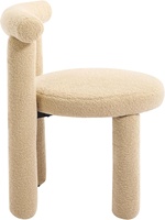 Silla de comedor Sherpa moderna sin brazos tapizada Boucle silla de cocina respaldos sillas cómodas sala de estar