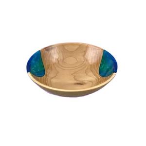 Ensaladera de madera de resina epoxi hecha a mano de diseño antiguo, utensilios de cocina de lujo, cubiertos, cartón ecológico sostenible - Product Image 1