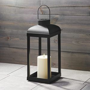 Elegant metal <b>candle</b> lantern with clear glass panels ideal for romantic lighting <b>dinner</b> decor and special occasions - Product Image 2