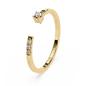Bague ouverte simple en or 18 carats avec diamant naturel, ajustable pour femme, bijoux empilables, idéale pour les soirées, cadeau, certifiée IGI - Product Image 3