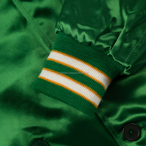 Wholesale Factory Custom Embroidered Printed Satin Varsity Bomber Jacket <b>Men</b> Silk Baseball Jacket Streetwear Fashion - Product Image 5