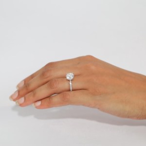 Bague en diamant de laboratoire taille ronde, or massif 14K 18K, alliance éternité pour femme, bijoux en platine - Product Image 1