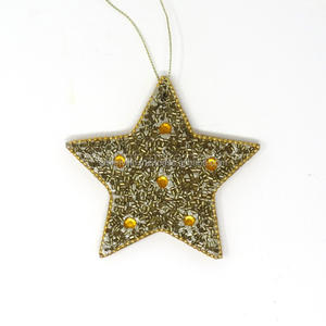 Decoraciones navideñas Cuentas de vidrio negro Colgantes de árboles de Navidad Decoraciones de lujo de la India - Product Image 4