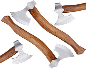 Handmade <b>Axe</b> D2 Steel Blade Wood <b>Handle</b> With Leather Sheath Outdoor Knife - Product Image 4