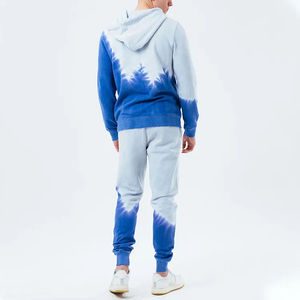 Ensemble de survêtement d'hiver pour homme, tie-dye, délavé, à capuche, manches longues, coupe classique, décontracté, léger, polyester/coton, anti-UV, écologique - Product Image 4