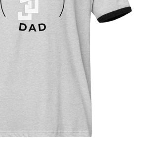Camiseta Unisex Estilo Ringer para Papá, Color Gris Jaspeado con Ribete en Contraste Negro, Cuello Redondo, Informal, para Uso Diario, Suave, Cómoda, Estilo Retro - Product Image 6
