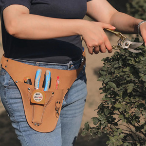 Cinturón de herramientas de cuero para floristería, bolsa de cintura multiusos, organizador de jardín, cinturón ajustable, accesorio de taller OEM a la venta al por mayor - Product Image 6